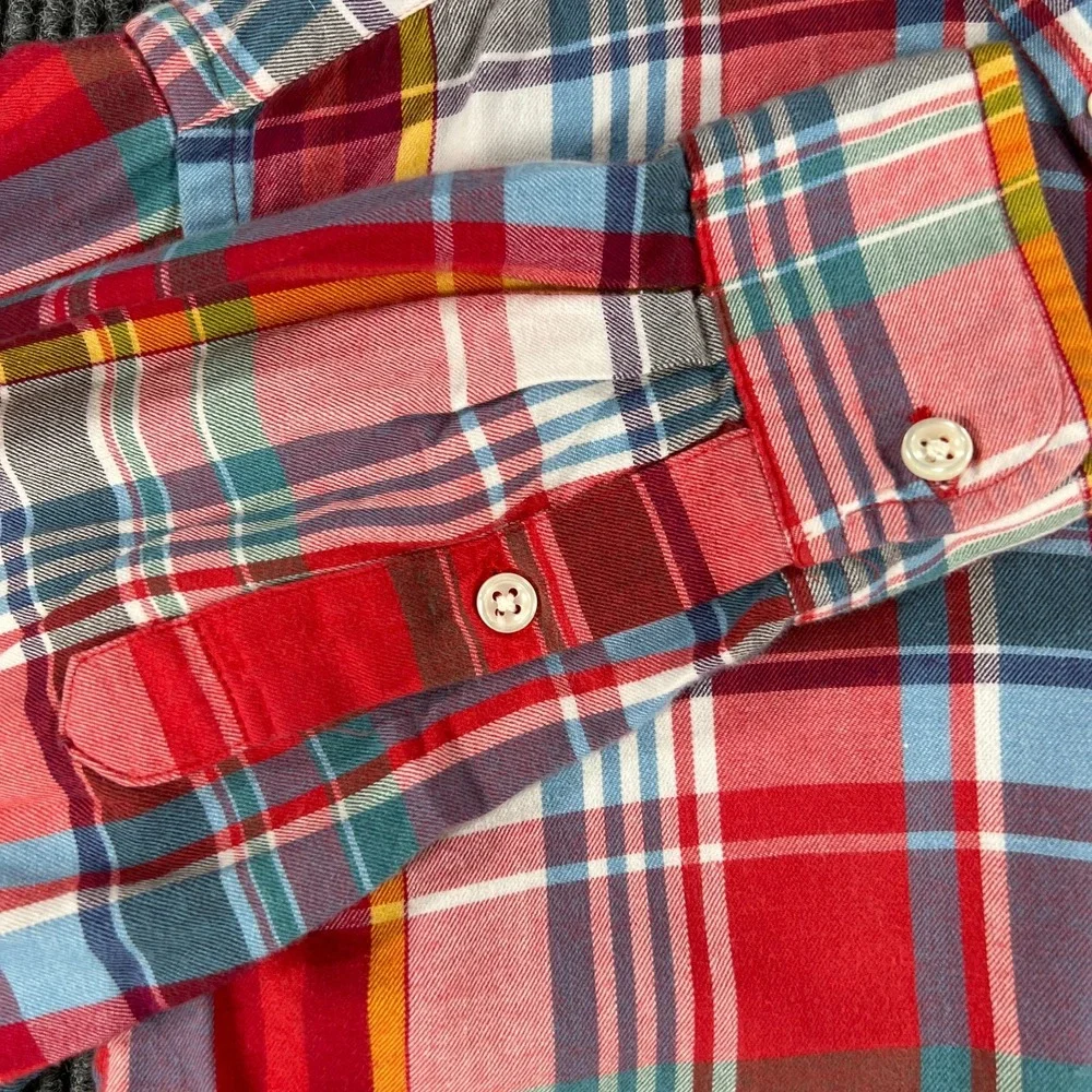 Ralph Lauren Shirt Boys Medium Red Plaid Long Sleeve Button Down School Casual